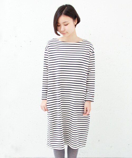 URBAN RESEARCH DOORS（アーバンリサーチドアーズ）の「FORK&SPOON配色橫紋洋裝（ワンピース/ドレス・レディース・棉原灰雙色/藏青棉原雙色/藏青紅雙色/棕藍雙色・one）」の6枚目の写真