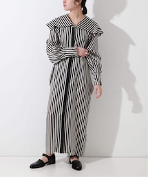 HARDY NOIR（アルディーノアール）の「《予約》サッカーサテンストライプワンピース（ワンピース/ドレス）」