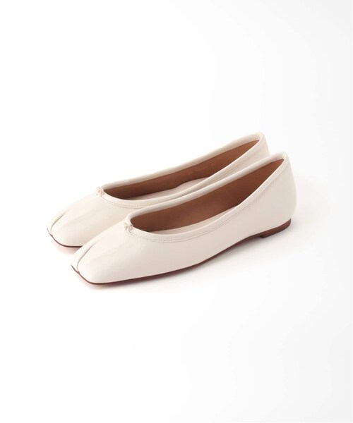ひめさん専用LE TALON GRISE レザースクエアプリーツフラット GRISEレザースクエアプリーツフラット（フラットシューズ）｜LE