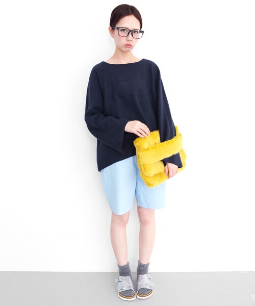 KBF(ケイビーエフ)の「超寬鬆套衫(トップス・レディース・黃色/藏青色/淺灰色・one)」の9枚目の写真