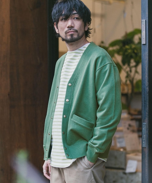 アーバンリサーチ ドアーズ 裏毛Vネックカーディガン URBAN RESEARCH DOORS（アーバンリサーチドアーズ）の「裏毛Vネック