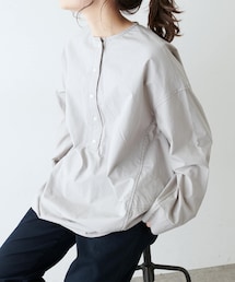 PUAL CE CIN | 塩縮加工タイプライタープルオーバーブラウス(シャツ/ブラウス)