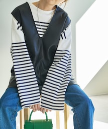 DISCOAT | フェイクレザーVネックベスト(ベスト)