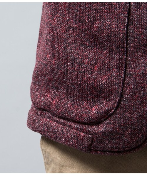 JUNMEN（ジュンメン）の「フリースヘリンボンジャケット（ジャケット・メンズ・チャコール/ネイビー/レッド・S/M/L）」の11枚目の写真