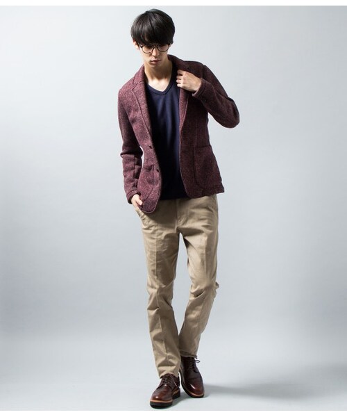 JUNMEN（ジュンメン）の「フリースヘリンボンジャケット（ジャケット・メンズ・チャコール/ネイビー/レッド・S/M/L）」の16枚目の写真