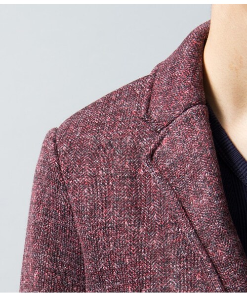 JUNMEN（ジュンメン）の「フリースヘリンボンジャケット（ジャケット・メンズ・チャコール/ネイビー/レッド・S/M/L）」の8枚目の写真