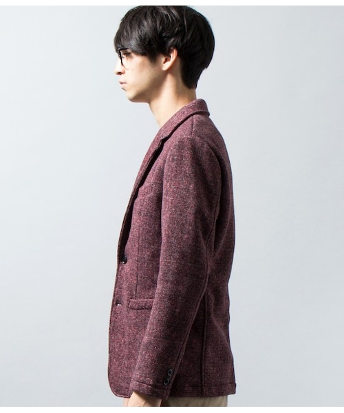 JUNMEN（ジュンメン）の「フリースヘリンボンジャケット（ジャケット・メンズ・チャコール/ネイビー/レッド・S/M/L）」の5枚目の写真