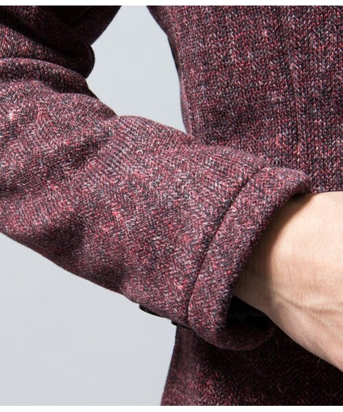 JUNMEN（ジュンメン）の「フリースヘリンボンジャケット（ジャケット・メンズ・チャコール/ネイビー/レッド・S/M/L）」の9枚目の写真