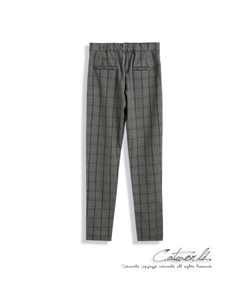 catworld（キャットワールド）の「灰格紋質感老爺褲（その他・レディース・淺灰/深灰・S/M/L/XL）」の4枚目の写真