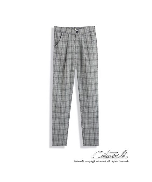 catworld（キャットワールド）の「灰格紋質感老爺褲（その他・レディース・淺灰/深灰・S/M/L/XL）」の8枚目の写真