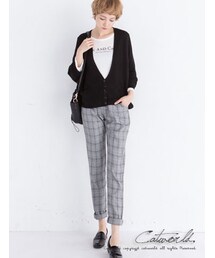 catworld | 灰格紋質感老爺褲(その他)