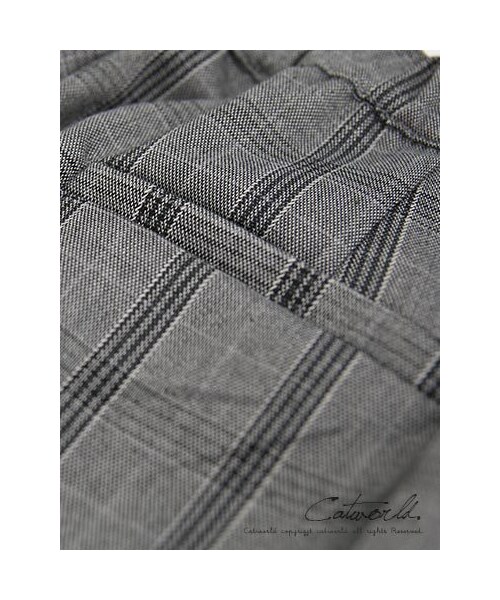 catworld（キャットワールド）の「灰格紋質感老爺褲（その他・レディース・淺灰/深灰・S/M/L/XL）」の6枚目の写真