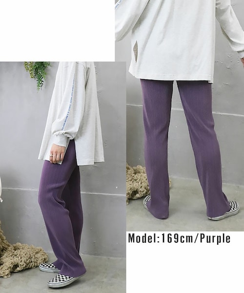 Sheson（シーズン）の「カットオフカラープリーツパンツ（その他パンツ・レディース・ブルー/ベージュ/オレンジ/グリーン/パープル/ブラック/イエロー/ダークチェリー/マルーンレッド/ダークグリーン/マスタード・F）」の6枚目の写真