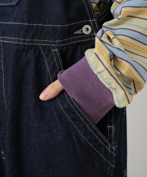 DOUBLE NAME（ダブルネーム）の「配色ステッチオーバーオール（オールインワン・サロペット・レディース・キナリ/ワンウォッシュ/オフ系・FREE）」の19枚目の写真