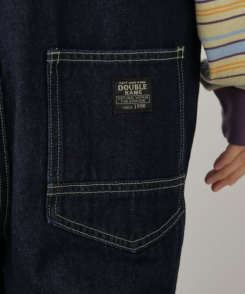 DOUBLE NAME（ダブルネーム）の「配色ステッチオーバーオール（オールインワン・サロペット・レディース・キナリ/ワンウォッシュ/オフ系・FREE）」の14枚目の写真