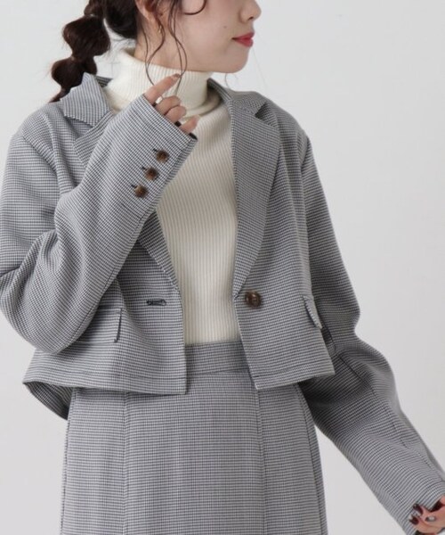 RAY CASSIN（レイカズン）の「ショートジャケット（ジャケット/アウター・レディース・オレンジ/キナリ/ピスタチオ/クロ系・FREE）」の4枚目の写真