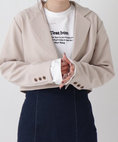 RAY CASSIN（レイカズン）の「ショートジャケット（ジャケット/アウター・レディース・オレンジ/キナリ/ピスタチオ/クロ系・FREE）」の22枚目の写真