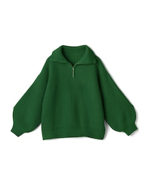 GRL | ビッグカラージップボリュームスリーブニットトップス(ニット/セーター)