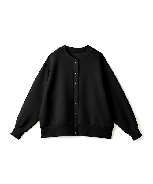 GRL（グレイル）の「フロントボタンノーカラーブルゾン（ブルゾン・レディース・アイボリー/ブラック/グリーン・S）」の2枚目の写真