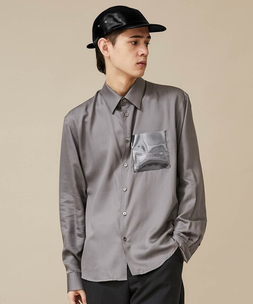 liberum（リベルム）の「PVC POCKET SH（シャツ/ブラウス・メンズ・WHT/GRY・1/2）」の2枚目の写真