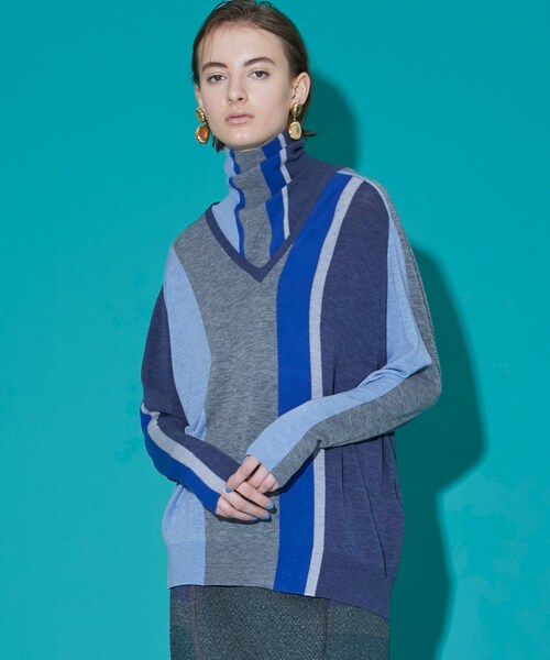 TOGA PULLA（トーガ プルラ）の「【40%OFF】Stripe knit with high 