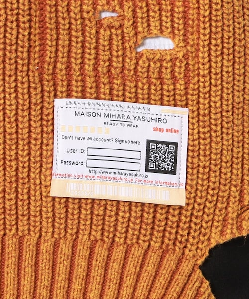 MIHARAYASUHIRO(ミハラヤスヒロ)の「Maison MIHARAYASUHIRO/メゾン ミハラヤスヒロ/BLEACHED KNIT PULL OVER(トップス・メンズ・BLACK/ORANGE・48)」の8枚目の写真