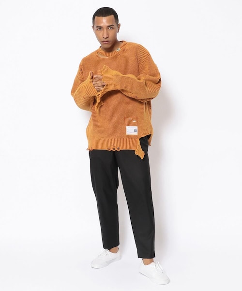 MIHARAYASUHIRO(ミハラヤスヒロ)の「Maison MIHARAYASUHIRO/メゾン ミハラヤスヒロ/BLEACHED KNIT PULL OVER(トップス・メンズ・BLACK/ORANGE・48)」の9枚目の写真