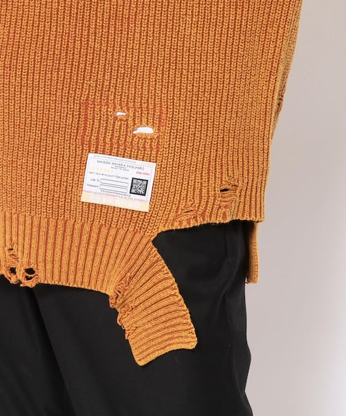 MIHARAYASUHIRO(ミハラヤスヒロ)の「Maison MIHARAYASUHIRO/メゾン ミハラヤスヒロ/BLEACHED KNIT PULL OVER(トップス・メンズ・BLACK/ORANGE・48)」の7枚目の写真
