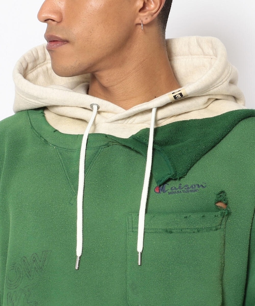 MIHARAYASUHIRO（ミハラヤスヒロ）の「Maison MIHARAYASUHIRO/ メゾン ミハラヤスヒロ/SHIFT SIDE COMBINED HOODIE（その他・メンズ・GREEN・46/48）」の4枚目の写真