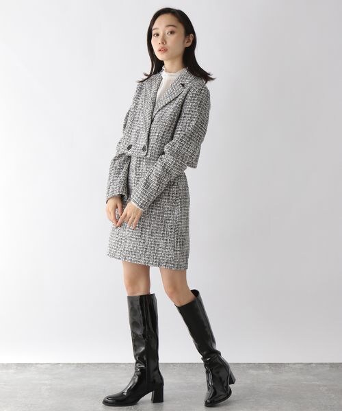 JEANASIS（ジーナシス）の「ツイードハイウエストラップミニスカート（スカート・レディース・ブラック系(09)/ピンク系(26)・FREE）」の3枚目の写真