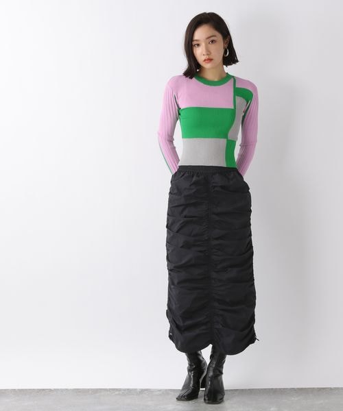 JEANASIS（ジーナシス）の「ナイロンシャーリングスカート（スカート・レディース・ブラック(09)/グレー(12)・FREE）」の3枚目の写真