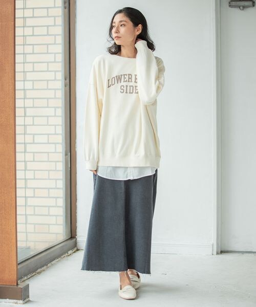 LEPSIM（レプシィム）の「ストレッチロングデニムスカート（スカート・レディース・ホワイト05/グレー15/ブルー85・M/L）」の5枚目の写真