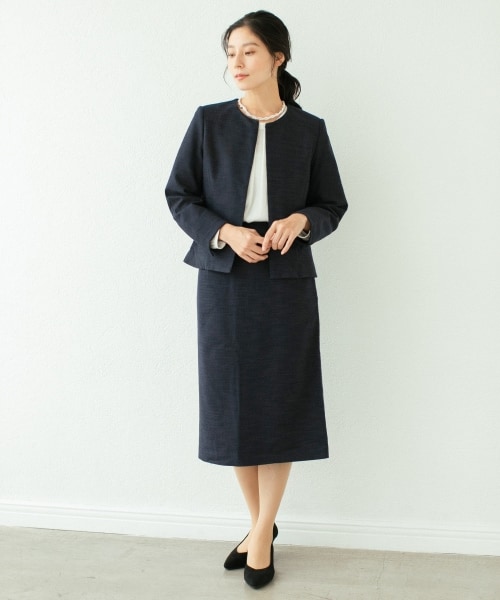 LEPSIM（レプシィム）の「ツイードクルーネックジャケット[2022春夏]（ジャケット/アウター・レディース・モノトーン05/ネイビー88・M/L）」の5枚目の写真