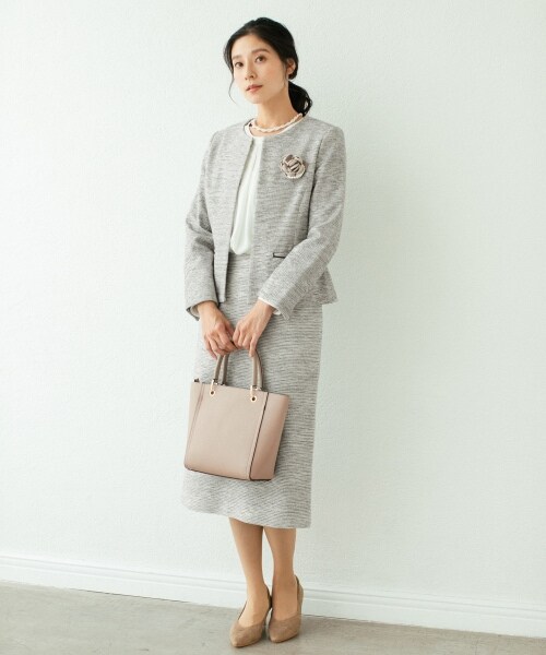 LEPSIM（レプシィム）の「ツイードクルーネックジャケット[2022春夏]（ジャケット/アウター・レディース・モノトーン05/ネイビー88・M/L）」の4枚目の写真