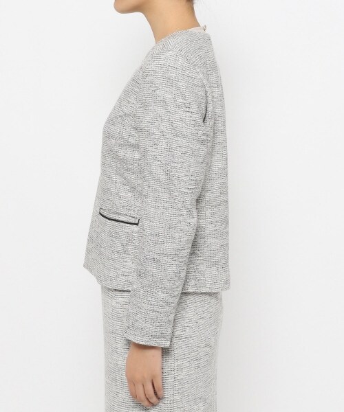 LEPSIM（レプシィム）の「ツイードクルーネックジャケット[2022春夏]（ジャケット/アウター・レディース・モノトーン05/ネイビー88・M/L）」の7枚目の写真