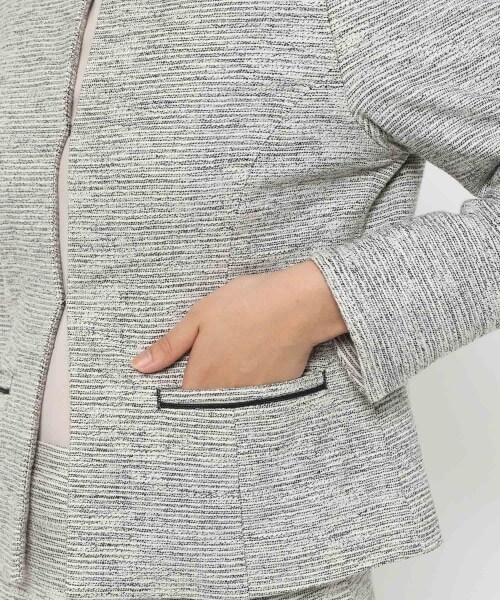 LEPSIM（レプシィム）の「ツイードクルーネックジャケット[2022春夏]（ジャケット/アウター・レディース・モノトーン05/ネイビー88・M/L）」の12枚目の写真