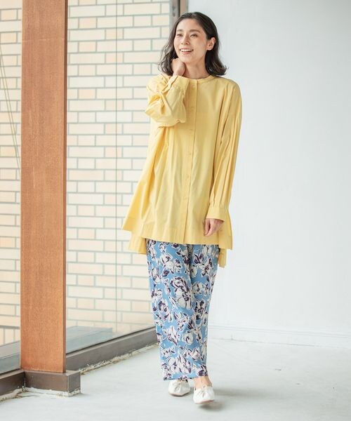 LEPSIM（レプシィム）の「ハナガラプリントパンツ（パンツ・レディース・ブラック09/イエロー63/ブルー83・FREE SIZE）」の7枚目の写真