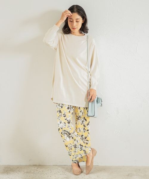 LEPSIM（レプシィム）の「ハナガラプリントパンツ（パンツ・レディース・ブラック09/イエロー63/ブルー83・FREE SIZE）」の6枚目の写真