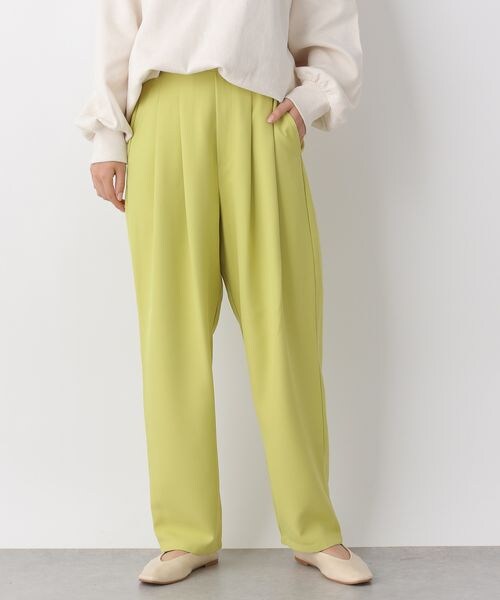 LEPSIM（レプシィム）の「ハイウエストタックデザインパンツ（パンツ・レディース・ブラック09/ピスタチオ72・M/L）」の2枚目の写真