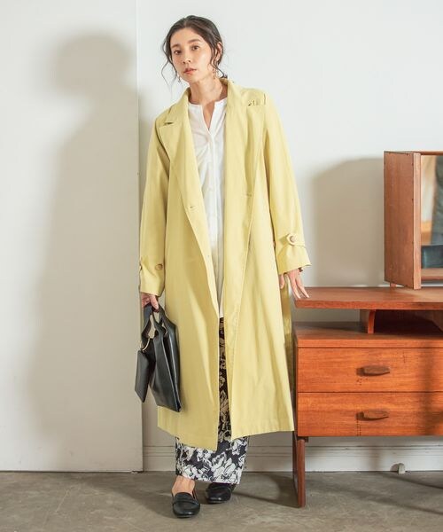LEPSIM（レプシィム）の「ロングテーラードコート（ジャケット/アウター・レディース・オフホワイト08/ベージュ52/イエロー65・FREE SIZE）」の7枚目の写真
