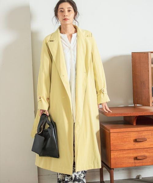 LEPSIM（レプシィム）の「ロングテーラードコート（ジャケット/アウター・レディース・オフホワイト08/ベージュ52/イエロー65・FREE SIZE）」の3枚目の写真