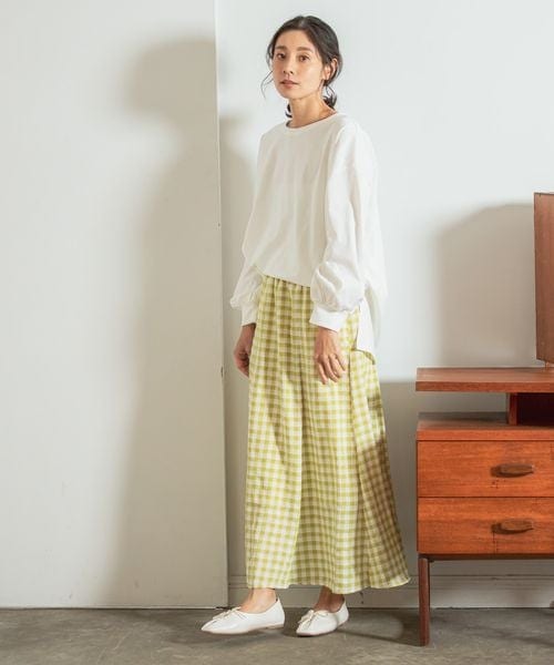 LEPSIM(レプシィム)の「ギンガムマーメイドスカート(スカート・レディース・ブラック09/ライムイエロー62/パープル95・M/L)」の6枚目の写真