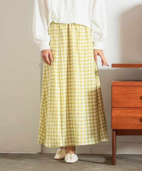 LEPSIM(レプシィム)の「ギンガムマーメイドスカート(スカート・レディース・ブラック09/ライムイエロー62/パープル95・M/L)」の2枚目の写真