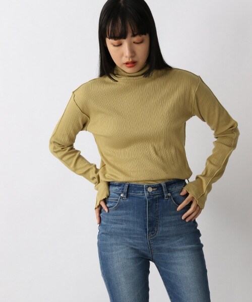 LOWRYS FARM（ローリーズファーム）の「メローテレコタートルＬＳ（トップス・レディース・アイボリー08/イエロー65/グリーン72・F）」の2枚目の写真