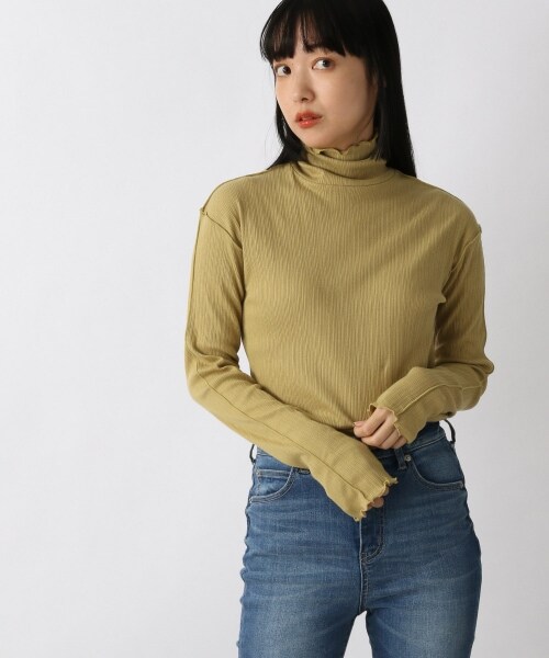 LOWRYS FARM（ローリーズファーム）の「メローテレコタートルＬＳ（トップス・レディース・アイボリー08/イエロー65/グリーン72・F）」の4枚目の写真