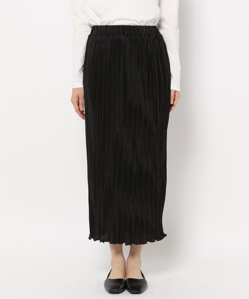 LOWRYS FARM（ローリーズファーム）の「プリーツメロータイトスカート２（スカート・レディース・アイボリー08/ブラック09/グリーン72/パープル92・F/WEB限定ロング丈）」の6枚目の写真
