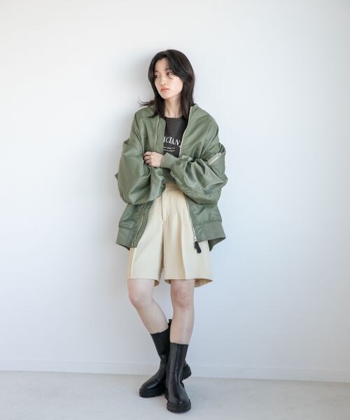 LOWRYS FARM（ローリーズファーム）の「ＢＩＧＭＡ－１（ジャケット/アウター・レディース・アイボリー08/グリーン78・M/L）」の3枚目の写真