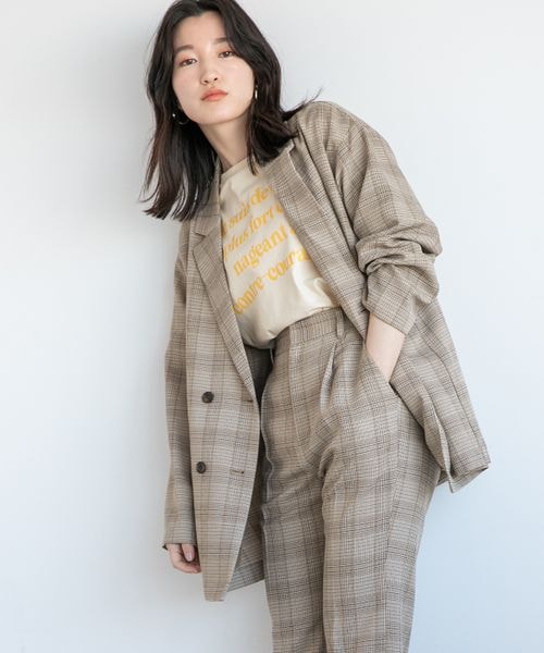 LOWRYS FARM バスケット機能ダブルジャケット グレーチェック10 服 LOWRYS FARM（ローリーズファーム）の「バスケット機能ダブル