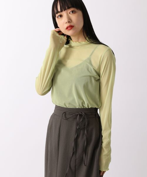 LOWRYS FARM（ローリーズファーム）の「チュールハイネックＬＳ（トップス・レディース・オフ05/ブラック09/グレー柄10/グリーン72・F）」の17枚目の写真