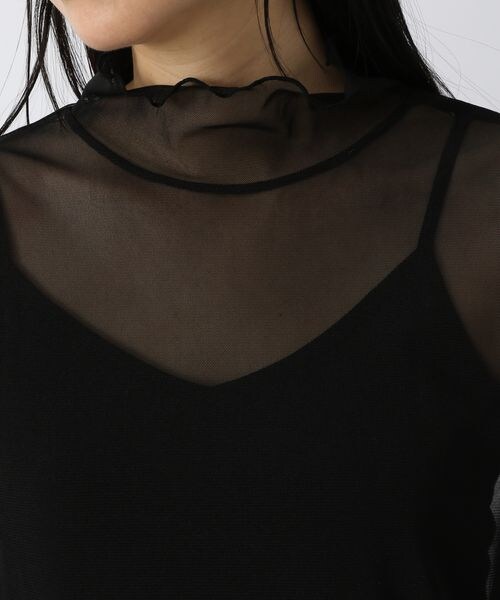 LOWRYS FARM（ローリーズファーム）の「チュールハイネックＬＳ（トップス・レディース・オフ05/ブラック09/グレー柄10/グリーン72・F）」の20枚目の写真